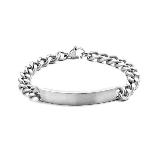 Frank 1967 7FB-0522 Bracelet Acier - Homme - Largeur 9,2 mm - Longueur 21 cm - Gourmette - Acier - Brossé - Couleur argent