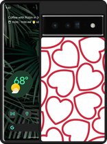 Pixel 6 Pro Hardcase hoesje Hartjes - Designed by Cazy