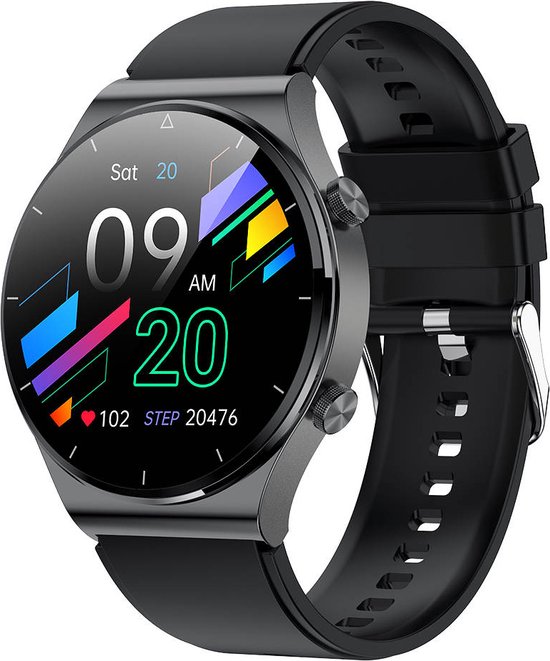 STJ™ - Smartwatch - Voor IOS en Android - Smartwatch voor mannen en vrouwen - Met belfunctie - Zwart