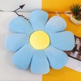 Poppi Bloemenkussen - Relax Kussen voor Kinderen - Funkussen - Zitkussen - Sierkussen - Bloem - Zacht en Comfortabel - Blauw - 38 cm