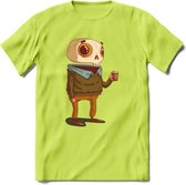 Casual skelet T-Shirt Grappig | Dieren halloween Kleding Kado Heren / Dames | Animal Skateboard Cadeau shirt - Groen - 3XL