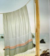 wellness handdoek/ serviette welness 100x200 cm wassen 60o met soortgelijke kleuren 100% katoen ggestreept