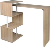 FURNIBELLA - Bartafel met 3 planken van metaal & MDF, draaibaar EIKEN