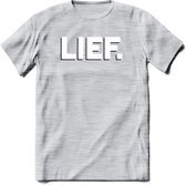 Lief - Valentijn T-Shirt | Grappig Valentijnsdag Cadeautje voor Hem en Haar | Dames - Heren - Unisex | Kleding Cadeau | - Licht Grijs - Gemaleerd - M