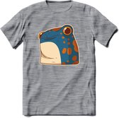 Koele kikker T-Shirt Grappig | Dieren reptielen Kleding Kado Heren / Dames | Animal Skateboard Cadeau shirt - Donker Grijs - Gemaleerd - 3XL