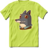 Casual wolf T-Shirt Grappig | Dieren Kleding Kado Heren / Dames | Animal Skateboard Cadeau shirt - Groen - M