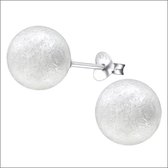 Aramat jewels ® - Zilveren parel oorbellen mat wit 925 zilver 10mm