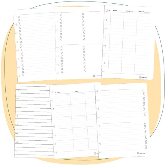 GreenBook - Productivity Planner pagina pakket - A5 - Uitwisbaar