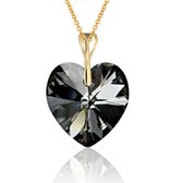 Montebello Ketting Mila HG466 - Swarovski® Hart - 925 Zilver Verguld - Ø18mm - 45cm