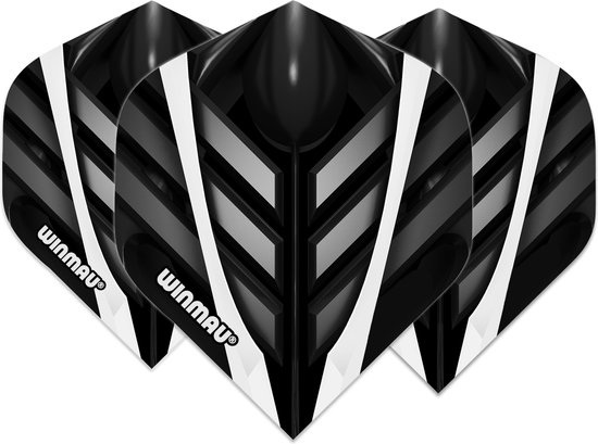 WINMAU - Mega Standard Zwart, Wit en Grijs Dartvluchten - 1 set per pakket van elke flight (3 Dartvluchten in totaal) van Winmau — afbeelding 2