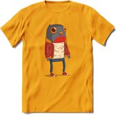 Casual vogel quote T-Shirt Grappig | Dieren vogels Kleding Kado Heren / Dames | Animal Skateboard Cadeau shirt - Geel - 3XL