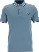 Fred Perry M3600 polo twin tipped shirt - heren polo - Ashblue / Snow White / Black -  Maat: XXL