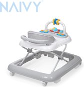 Naivy® Baby Loopstoel || Met 3 Hoogtes || Van 6 tot 18 Maanden || Inklapbare Baby Loopwagen || Met Geluiden en Games || Anti-Roll Systeem || Maximale Veiligheid ||