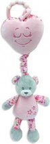 Muziekdoosje knuffel- teddybeer met een hart- mint kleur- 0m+ 0+ maanden