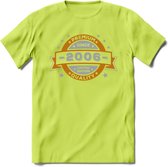 Premium Since 2006 T-Shirt | Goud - Zilver | Grappig Verjaardag Kleding Cadeau Shirt | Dames - Heren - Unisex Tshirt | - Groen - S