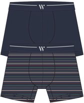 Woody duopack boxershorts heren - donkerblauw + gestreept - 212-2-QLC-Z/056 - maat S