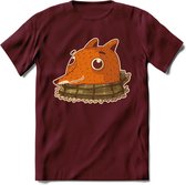 Casual vos T-Shirt Grappig | Dieren honden Kleding Kado Heren / Dames | Animal Skateboard Cadeau shirt - Burgundy - L