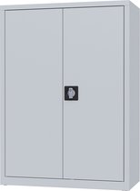 Metalen archiefkast - 110x80x38 cm - Lichtgrijs - Met slot - draaideurkast, kantoorkast, garagekast - AKP-108 - Povag