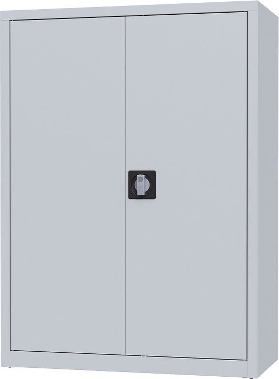 Metalen archiefkast - 110x80x38 cm - Lichtgrijs - Met slot - draaideurkast, kantoorkast, garagekast - AKP-108 - Povag - Povag