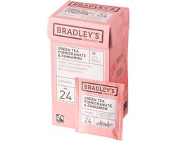 Bradley's thee - Organic - Green Tea Pomegranate & Cinnamon n.24 - 100 x 2 gram