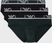 Emporio Armani Monogram 3P Brief Mannen Onderbroek - NERO/SCARABEO/NERO - Maat S