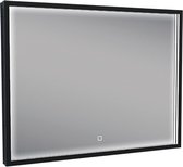 Klea Mero Dimbare Condensvrije Spiegel Met LED Verlichting En En Verwarming 80x60cm Mat Zwart
