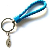 Porte-clés - Blauw clair - Triathlon - Nager - Vélo - Course à pied à pied - Sport - Pendentif - Cuir - Couleur - Bijoux de sport - Bijoux - Bijoux de sport - Bijoux - Équipe - Cadeau d'équipe