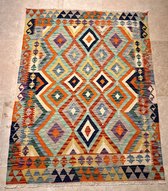 The Curious- Truks tapijt- Kilim- Handgemaakt- %100 Wol- Multikleur Patroon- 170x130 cm