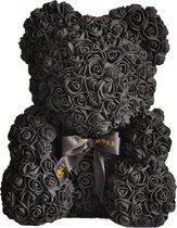 Rozen Beer Zwart 40 cm - Rozen Teddybeer - Rose Bear - Rozenbeer - Valentijn