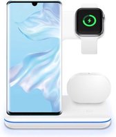 3in1 Qi Wireless Charger – Draadloze oplader – 15W – Bureaulader incl.Quick Charge 3.0 Adapter – Draadloos oplaadstation geschikt voor Apple iPhone/iWatch/Airpods, Samsung, Huawei, Xiaomi, al