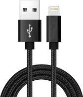Oplader kabel geschikt voor iPhone - Gevlochten Zwart - Kabel geschikt voor lightning - USB kabel - Lader kabel