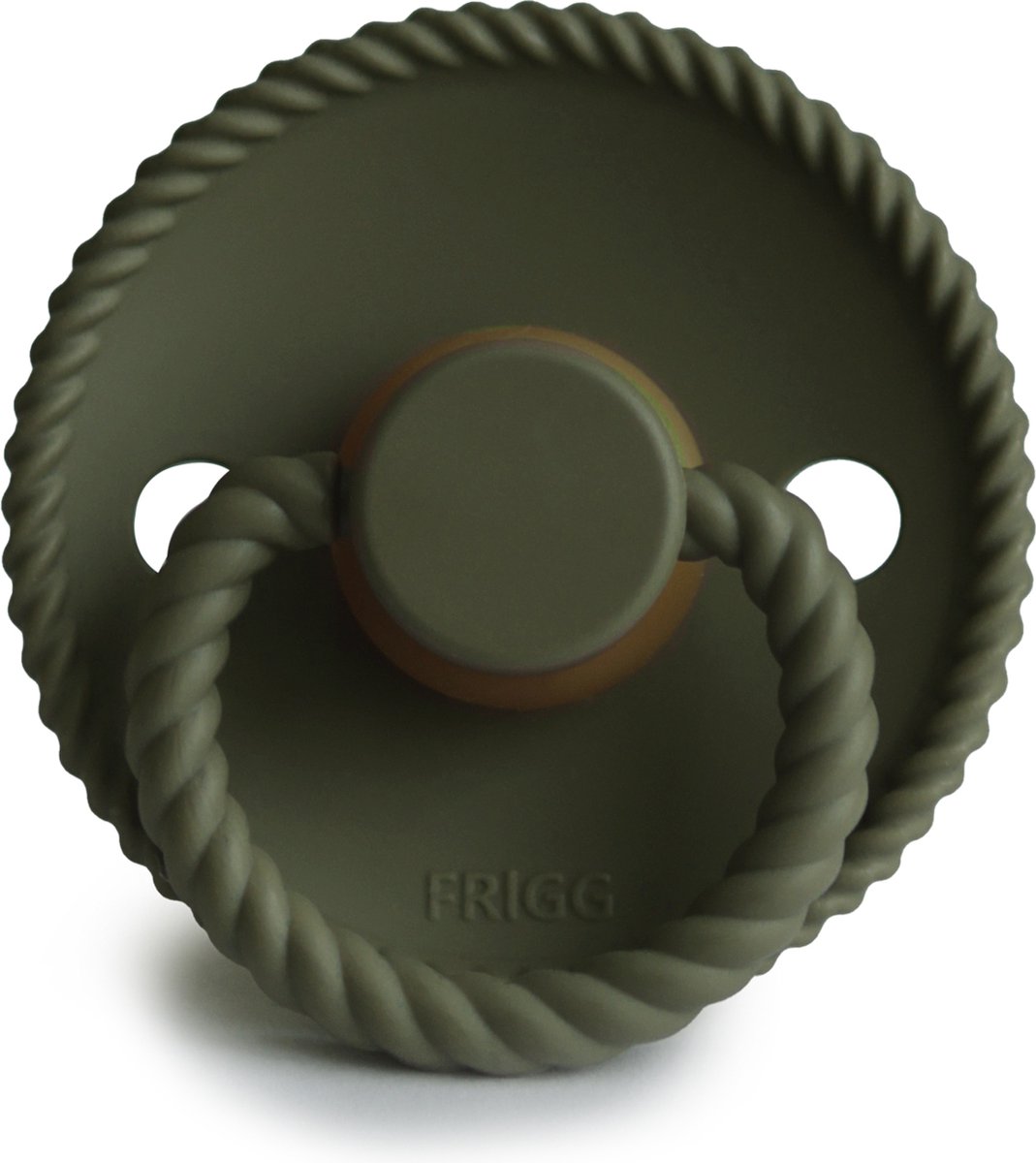 Goedkoopste Frigg fopspeen latex Rope- olive/ 6-18 maanden