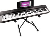 Digitale piano - MAX KB6 keyboard piano met o.a. 88 aanslaggevoelige toetsen, sustainpedaal, mp3 speler en vele andere features + keyboardstandaard