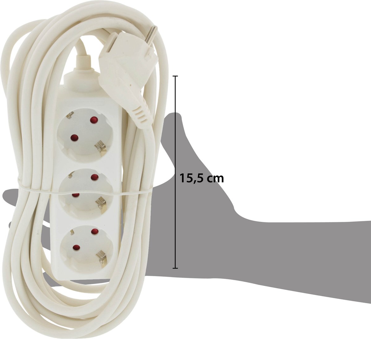 Exin Stekkerdoos 3 stekkers Verlengsnoer 2300 Watt Verlengkabel met Randaarde...