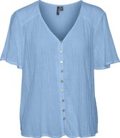 Vero Moda VMSATINA SS TOP WVN BTQ Dames T-shirt - Maat XL