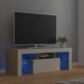 Decoways - Tv-meubel met LED-verlichting 120x35x40cm wit sonoma eikenkleur