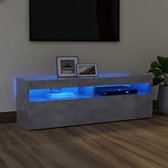 Decoways - Tv-meubel met LED-verlichting 120x35x40 cm betongrijs