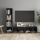 Decoways - Tv-meubelen 2 st 142,5x35x36,5 cm spaanplaat grijs