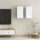 Decoways - Tv-meubelen 2 stuks 30,5x30x60 cm spaanplaat hoogglans wit