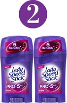 Lady Speed Stick Pro 5 in 1 Deodorant -  Anti Transpirant - Anti Witte Strepen - Deodorant Vrouw Voordeelverpakking - 2 Stuks -