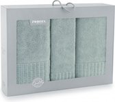 Luxe zelfreinigende  handdoeken set in luxe cadeauverpakking - 3-delig - Antibacterial+ Technologie - 100% Egyptisch katoen - Lichtgrijs