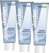 3x Jordan Tandpasta Fresh Breath Stay Fresh 75 ml