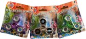 Fidget Fast Spinner - 3 stuks in Set_3 - Handspinner Metallic Cool - 7,5cm - Paars - Metal - Groen