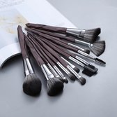 Make Up Kwasten Set - 13 Stuks - Kwast voor Oogschaduw, Foundation, Poeder & Blush - Poederkwast - Makeup - Koffie