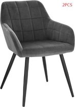 Eetkamerstoelen - Set van 2/4 - Vintage fluwelen fauteuils - Accent stoelen - voor woonkamer slaapkamer keuken - met metalen stoelpoten - 2 stuks - 01