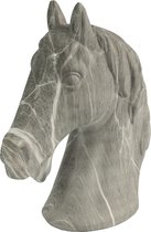 TOM beeld Karl paardenhoofd 15 x 19 cm keramiek grijs