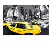 Pyramid Rush Hour Times Square Yellow Cabs Kunstdruk 80x60cm Poster - 80x60cm