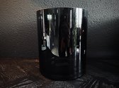 Fidrio - Vaas - Kaarsenhouder - 20x17cm - Cilinder - Glas - Zwart/grijs