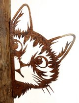 Ferdec - Chat furtif - Silhouette de chat en acier corten - Statue animal - nr1