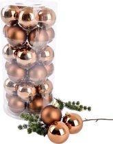 Kerstballen - 30st - 6cm - Bruin